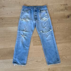 Levi's Jeans Distressed Ripped Size 36 Blue